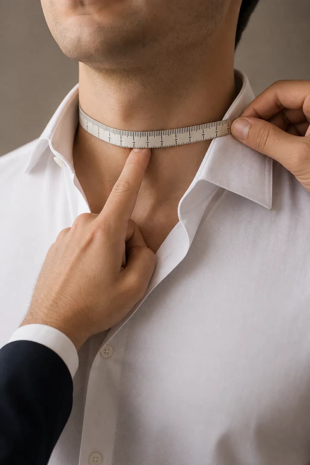 روش اندازهگیری دور یقه برای پیراهن رسمی